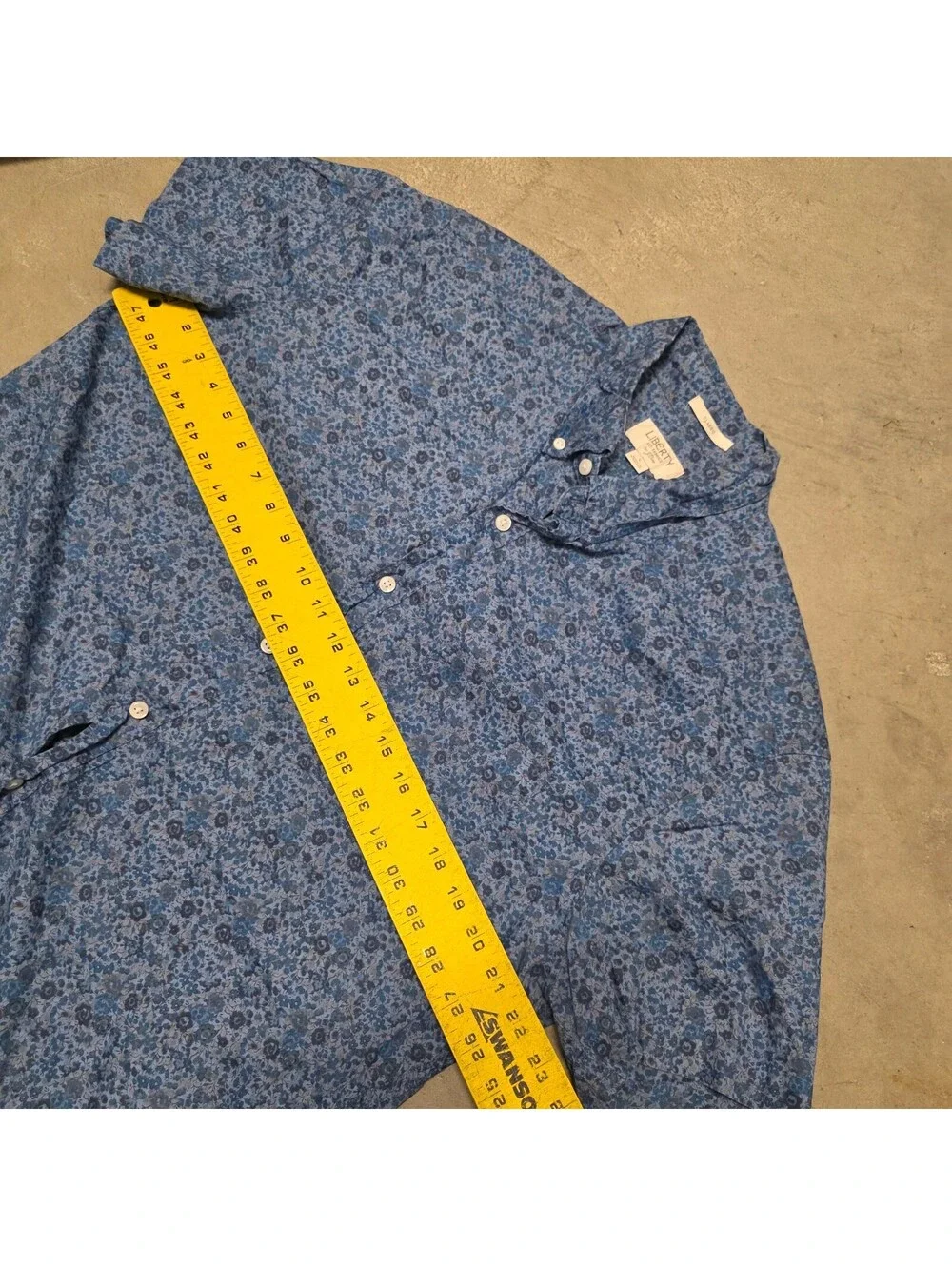 Liberty Art Fabrics for J.Crew Classic Short Sleeve Shirt – Blue Floral  22x31 L